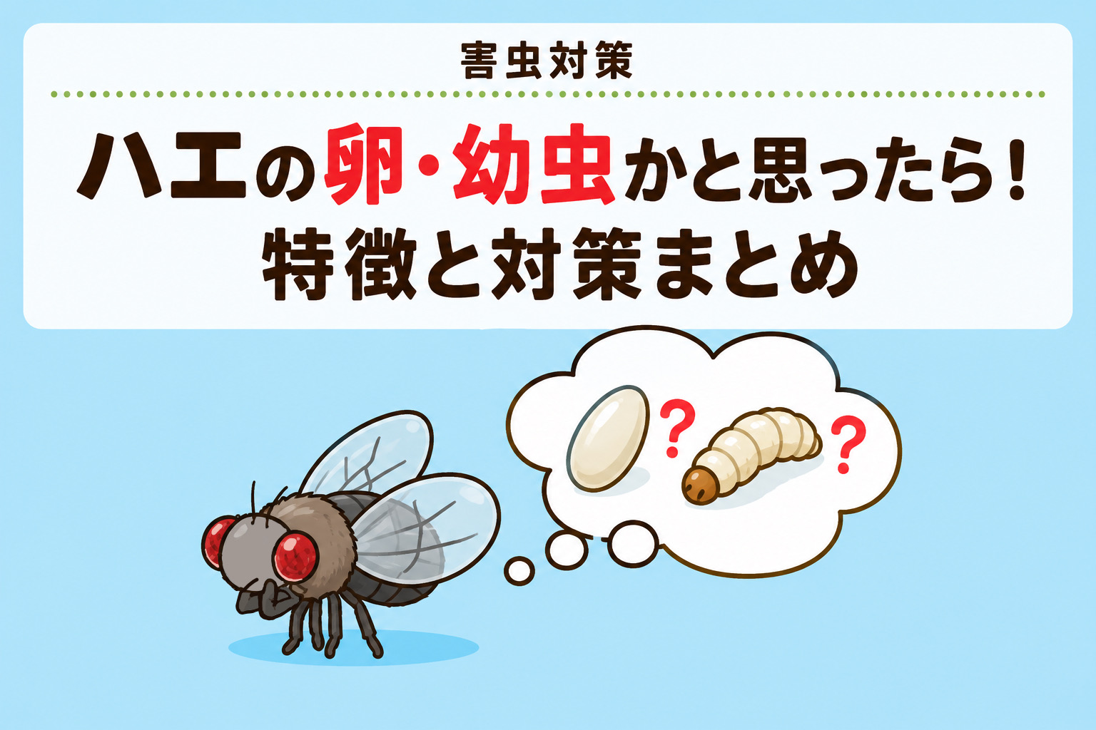 ハエの卵・幼虫かもと思ったら!特徴と対策まとめ|害虫対策